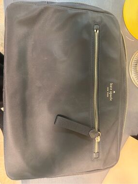 kate spade black nylon laptop messenger with gold hardware